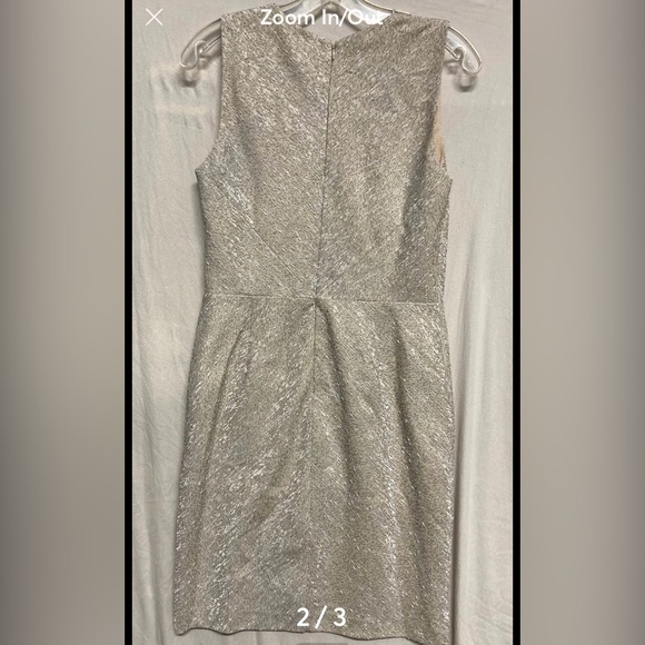 Ann Taylor Beige Tweed V- Neck Sheath Sleeveless Dress - Picture 2 of 7